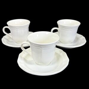 Mikasa French Countryside F9000 Cups & Saucers Cottagecore - Set of 3